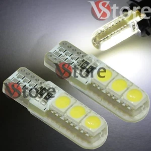 2 Pack Lampade Led T10 Gel Silica 6 SMD No Errore Canbus BIANCO Xenon Auto W5W - Foto 1 di 3