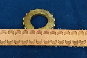 Leather Embossing Machine Roller Scallop Border Edge Pattern Solid Brass - Bild 1 von 3