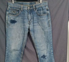 Converse Denim Mens Jeans Blue Size 33 W34 L31 Patched Straight Leg Regular Fit 