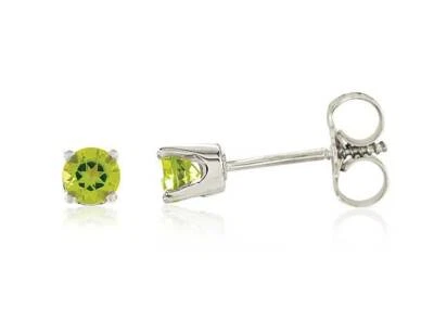 Peridot Earrings 14K Yellow or White Gold Round Green Peridot 3mm Studs .20ct - Image 1 of 4