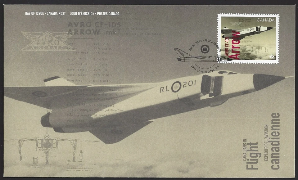 🍁Canada   #3175   "OUR AVRO ARROW"     Brand New 2019  First Day Cover - Image 1 of 2