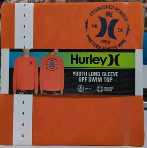 Hurley Youth Boy's UPF 50+ Long Sleeve Swim Top Sz 4 NWT - Picture 1 of 5