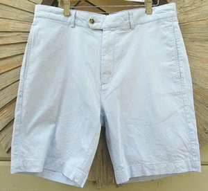 Cremieux NEWPORT Men's 33 Cotton Light Blue White Cross Weave Chino Shorts - Picture 1 of 12