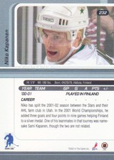 2001-02 BAP Signature Series Hockey #232 Niko Kapanen RC