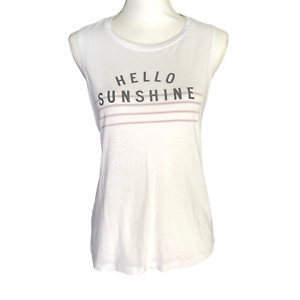 Vuori Womens Hello Sunshine Tank Top Shirt White Size M Stretch Gym Yoga Run
