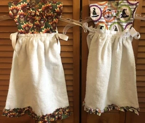 Halloween Thanksgiving Kitchen Towels Handmade Oven Door Dress Witch Hat Turkey - Picture 1 of 15