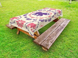 Woodland Animals Outdoor Picnic Tablecloth in 3 Sizes Washable Waterproof - Picture 1 of 50