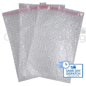 10 x BP3 STRONG PLAIN CLEAR PEEL & SEAL BUBBLE POUCHES BAGS 180x235mm (7x9") - Picture 1 of 5