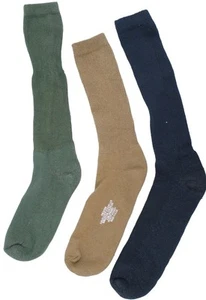 USOA ANTI-MICROBIAL BOOT SOCK 3 Pair Black/OD/Tan/Coyote Military Socks - Picture 1 of 4