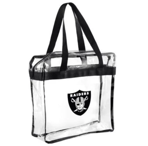Las Vegas Raiders Clear Plastic Zipper Tote Bag NFL 2023 Stadium Approved Cover