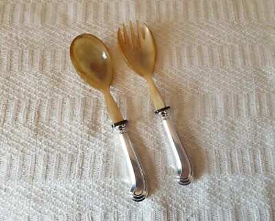 Set 2 posate per servire insalata Zaramella linea San Marco vintage argento 800 - Immagine 1 di 4
