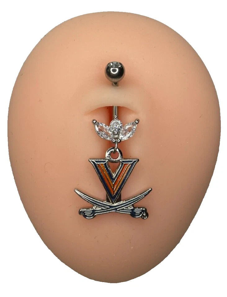 Virginia Cavaliers Anillo de Acero Marquesa Circonita cúbica Brote Piercing Vientre Hipoalergénico Foto 1 de 1