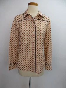 J Crew Shirt Size 4 Multi Color Pinks Long Sleeves Collar Buttons Trim - Picture 1 of 4