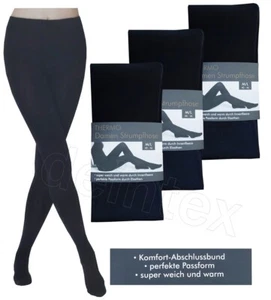 Medias de mujer THERMO con vellón interior de invierno super suaves extra cálidas negras - Imagen 1 de 1
