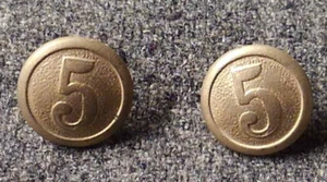 5a Compañía Alemana de la Primera Guerra Mundial 1910 en latón, botones sin pintar por el par - Imagen 1 de 4