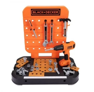 🔥NUEVO🔥 Juego de herramientas de banco de trabajo de mesa junior Black & Decker llave de taladro juguete de 40 piezas - Imagen 1 de 5
