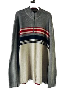 Eddie Bauer Travex Mens XL Tall Wool Color Block Knit 1/2 Zip Sweater - Picture 1 of 8