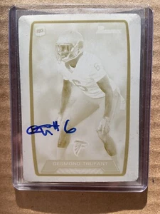 Signed 2013 Bowman Desmond Trufant 1/1 Printing Plate Rookie Falcons #112 Auto - Picture 1 of 2