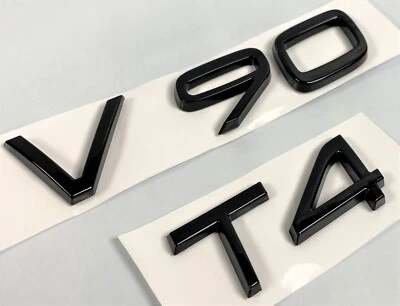 NEGRO V90 + T4 AJUSTE VOLVO V90 MALETERO TRASERO PLACA EMBLEMA PLACA LETRAS NÚMERO Foto 1 de 2