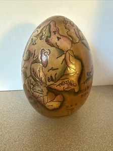 Vintage Ceramic Globe Painted Decorative Egg BM BW - Picture 1 of 7
