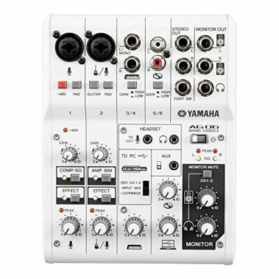 YAMAHA AG06 Web casting mixer Audio interface 6 channel Supports Cubasis LE NEW - Image 1 of 4