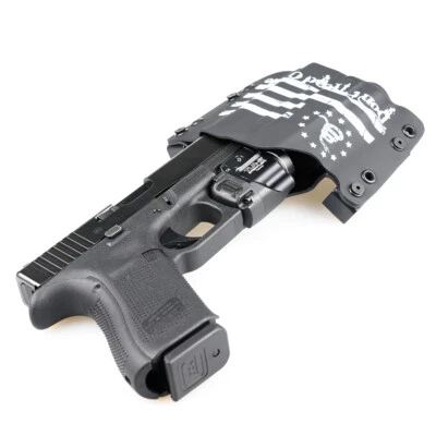OWB Holster for Handguns with TLR-8 - 50+ Gun Models - DON'T TREAD B&W FLAG - Image 1 of 4