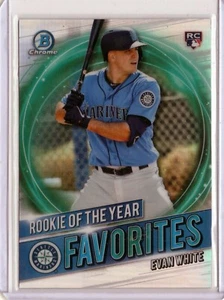 EVAN WHITE Mariners 2021 MLB BOWMAN ROOKIE OF THE YEAR FAVORITES INSERT  - Picture 1 of 2
