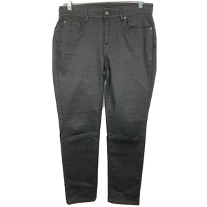 Jeans Eileen Fisher donna taglia 6P Petite nero 5 tasche classico denim elasticizzato - Foto 1 di 9