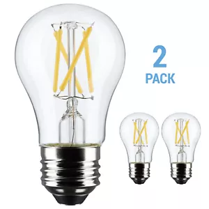 2 Pack LED Filament Bulbs 120V 5.5W 40W A15 Medium E26 Clear 2700K Warm White - Picture 1 of 7