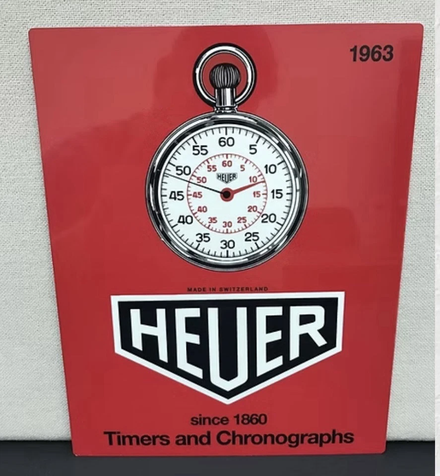 Heuer  StopWatch Racing Official Timers Ans Chronographs Quality Garage Sign - Image 1 of 1