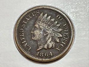 1864 Copper Nickel Indian Cent in fine/very fine - Picture 1 of 2