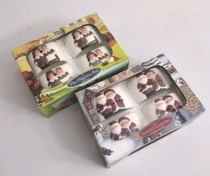 Publix Napkin Rings Pilgrim Pair Seasons Greeters Santa Thanksgiving Christmas  - Picture 1 of 7