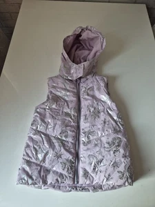 Disney Girls Pink Frozen Puffer Jacket 7-8 Years Winter Hooded Body Warmer - Picture 1 of 7