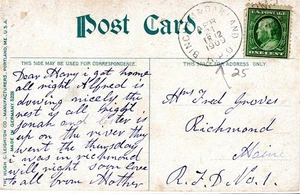 1909 Binghamton & Oakland RPO on PPC Madison ME Bridge & Falls - Picture 1 of 1