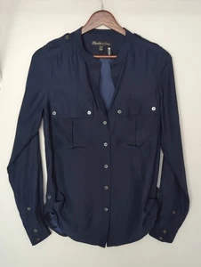 Elizabeth and James Women's Silk Blouse Blue Size XS Long Sleeve V-Neck - Picture 1 of 8