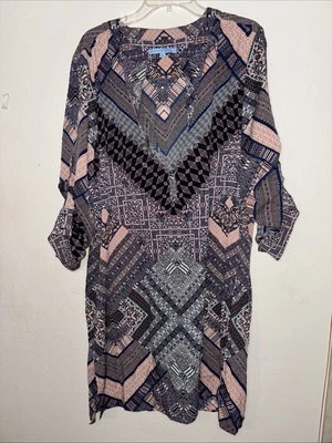 Antonia Melani Button Up Pattern Dress Womens Size 6 - Image 1 of 4