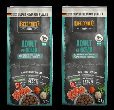 2 x Belcando Adult GF OCEAN 12,5 kg Trockenfutter Hundefutter getreidefrei Lachs - Bild 1 von 3