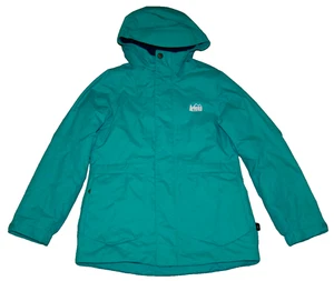 REI Co-Op Girls Size 8 Teal Aqua Hooded Coat Jacket Ski - Picture 1 of 11