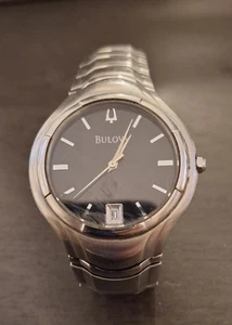 BULOVA Blue Dial Date Crystal Accent Ladies' Stainless Steel Watch - Picture 1 of 3