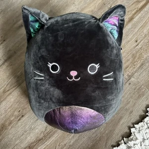 Squishmallows Black cat Kyra With Neon Large 12” New Rare - Picture 1 of 11