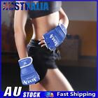 Half Finger Boxing Gloves Wearable Pu Breathable Sports Equipment (blue L) *
