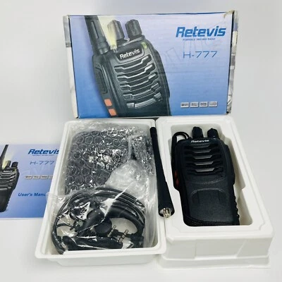Retevis H777 Zwei Wege Walkie Talkie Radio schwarz komplett mit Ladegerät, Headset - Bild 1 von 4