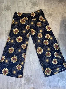 AROLINA Stretchy Wide Leg Palazzo Lounge Pants Women Sz XXXL NWT Floral - Picture 1 of 15