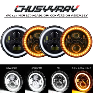 4PCS 5.75 5-3/4" Chrome LED Headlights For Cadillac DeVille 62-74 Calais 65-74 - Picture 1 of 9