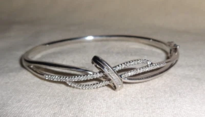 Estate 纯银正品钻石女士手镯手链 7.5 — 第 1/4 张图片