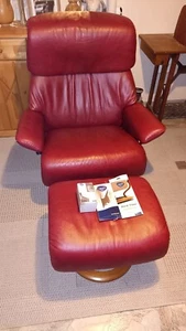 Stressless L Relaxsessel Ekornes Sessel & Hocker Ottomane Leder rotbraun - Bild 1 von 3