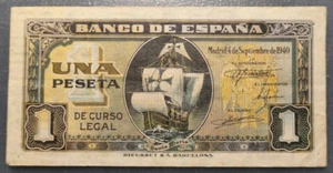 ESPAÑA 1 PESETA 1940 CARABECA MBC - Imagen 1 de 2