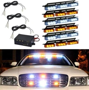 54 LED Car Emergency Warning Lights Bar Windshield Deck Grille Dash Strobe Light - Picture 1 of 12