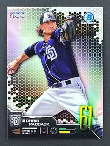 CHRIS PADDACK 2019 Bowman Chrome Top 100 Prospects #BTP-61 Brewers - Picture 1 of 2