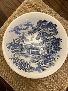 VINTAGE WEDGWOOD & CO LTD "LAND" ENGLAND 8,5" WEISS BLAU SERVIERSCHÜSSEL - Bild 1 von 3